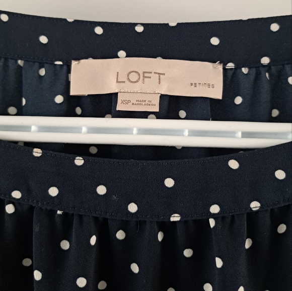 Loft Flowy Navy Polka Dot Top - Picture 5 of 5